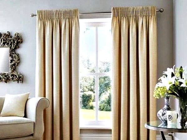 pencil pleated curtains for the living area