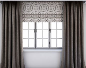 Curtains with roman blinds